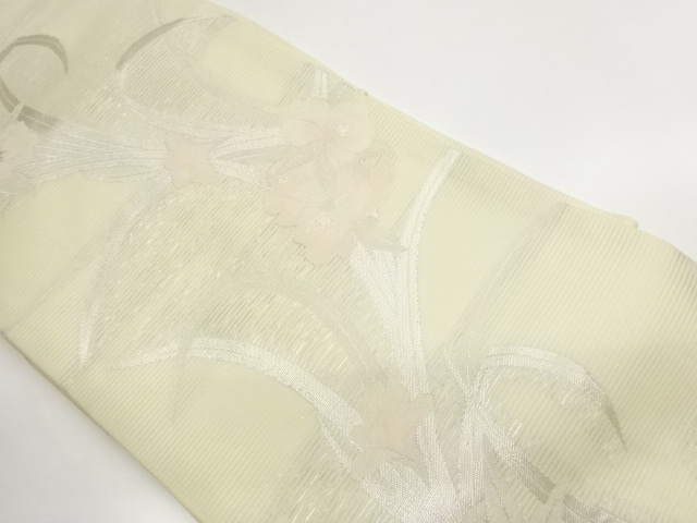 JAPANESE NAGOYA OBI FOR SUMMER / WOVEN FLOWER